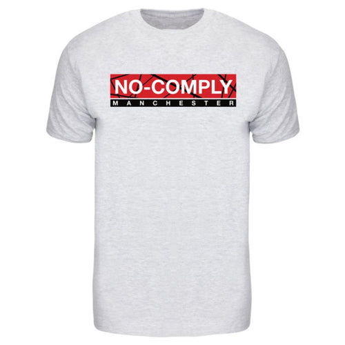 Red/Grey Logo Tee - No Comply Clothing Manchester