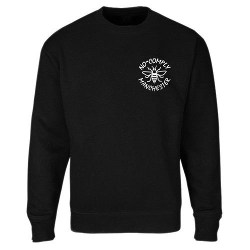 Manchester Bee Sweatshirt (Black) - No Comply Clothing Manchester